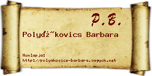 Polyákovics Barbara névjegykártya
